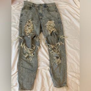 Distressed jeans